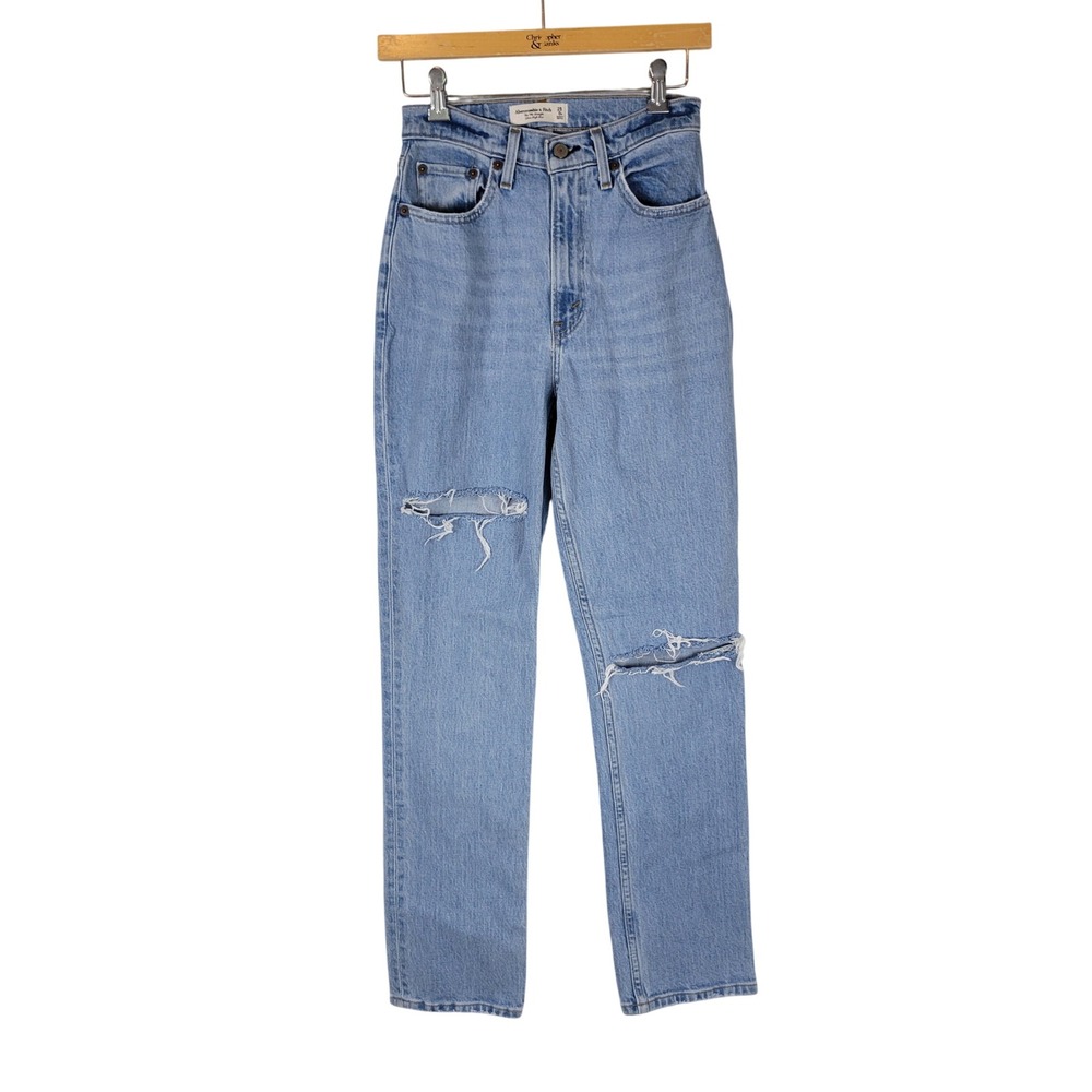 Abercrombie & Fitch The 90s Straight Ultra High Rise Jeans Blue Size 0